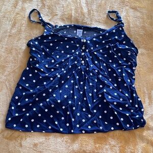 Navy blue with white polka dot tank top from old navy. Only worn twice